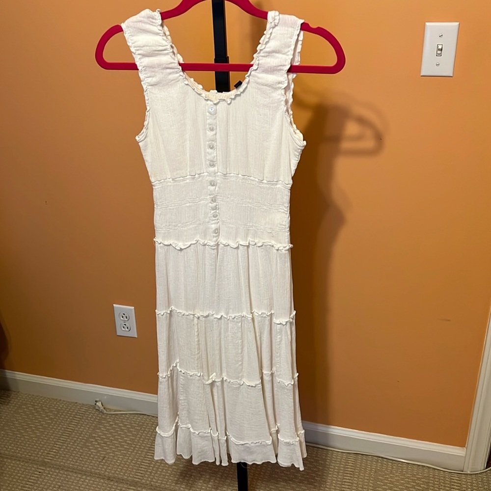 2 100% cotton sleeveless ruffle stretch dress size small